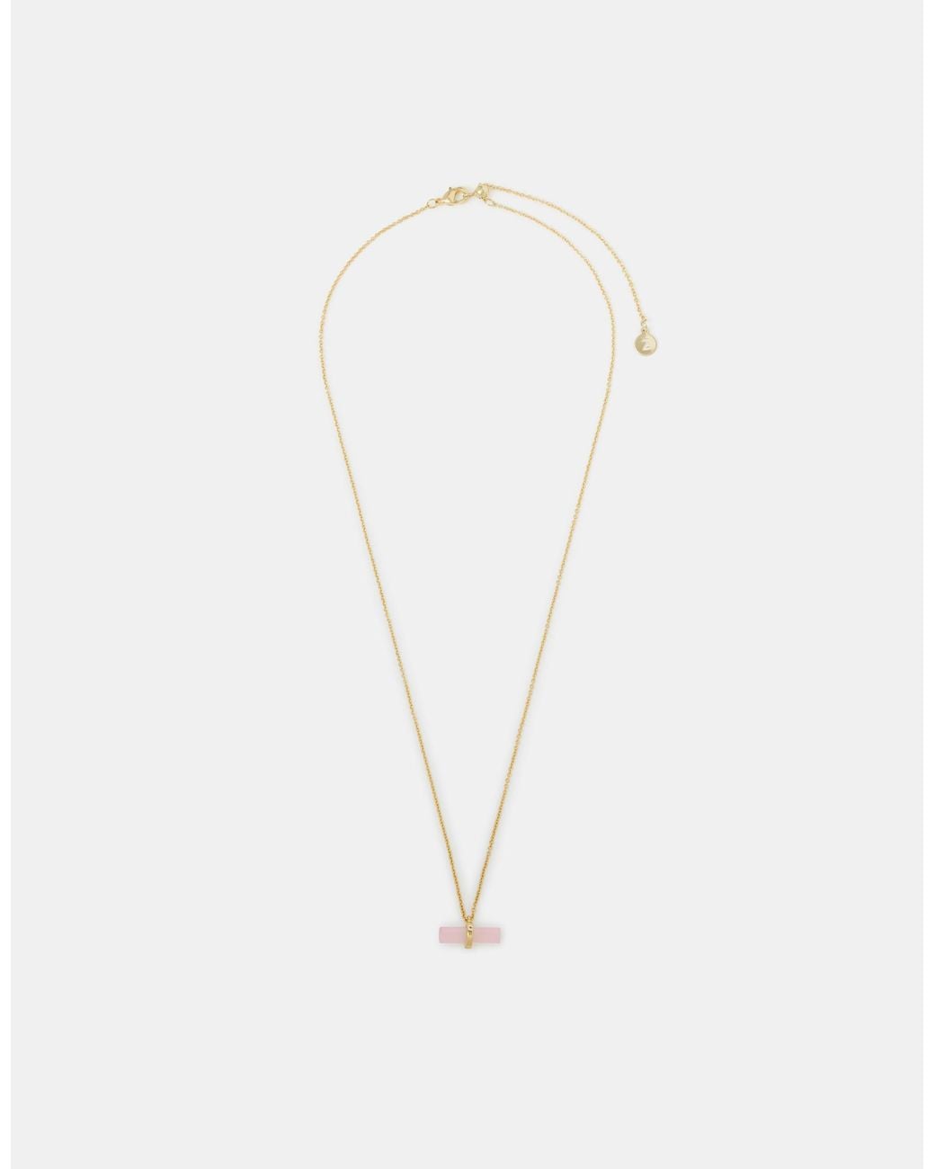 Accessorize White 14Ct-Plated Healing Stone T-Bar Necklace