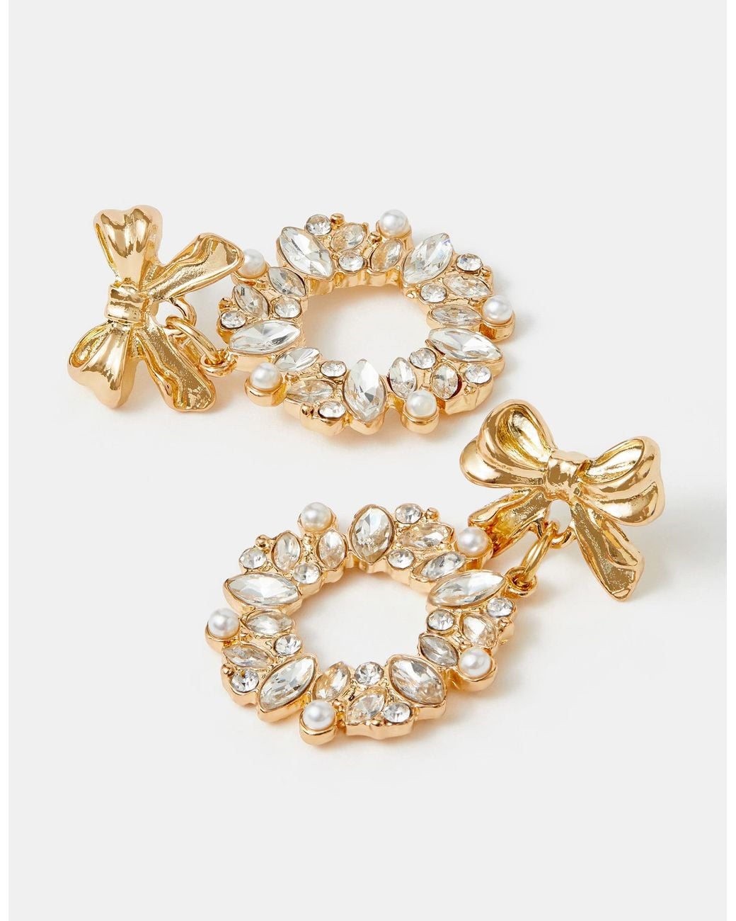 Accessorize White Christmas Wreath Drop Earrings