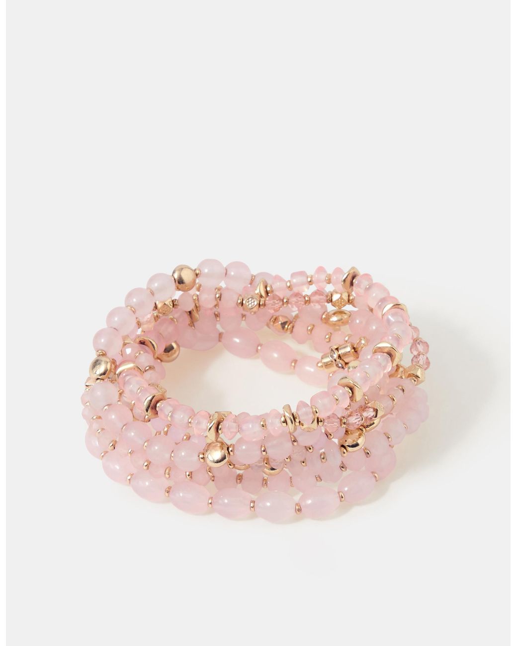 Accessorize Pink 6-Pack Bead Stretch Bracelets