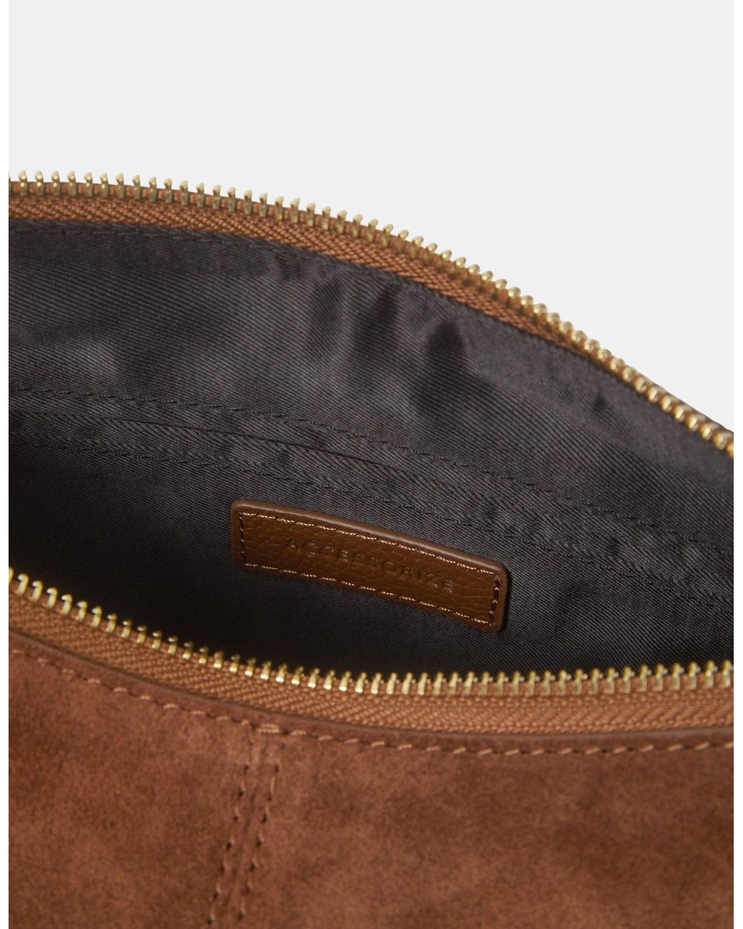 Accessorize Black Curved Suede Crossbody Bag