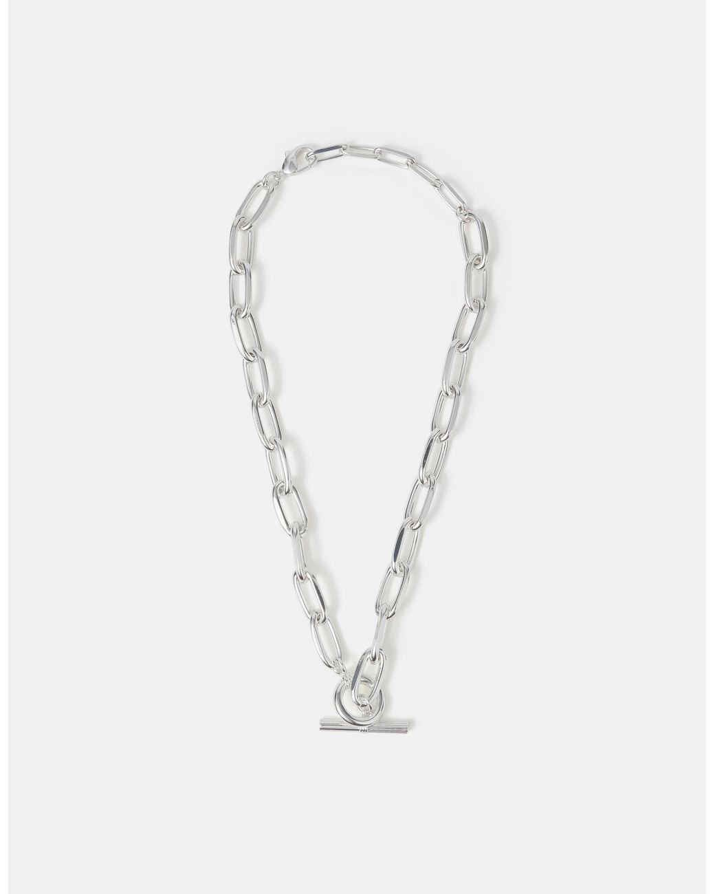 Accessorize White Sterling-Plated T-Bar Necklace