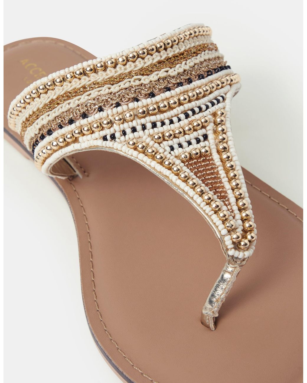 Accessorize Metallic Embellished Flip Flops