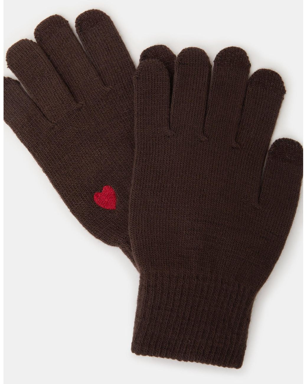 Accessorize Purple Heart Embroidered Touchscreen Gloves