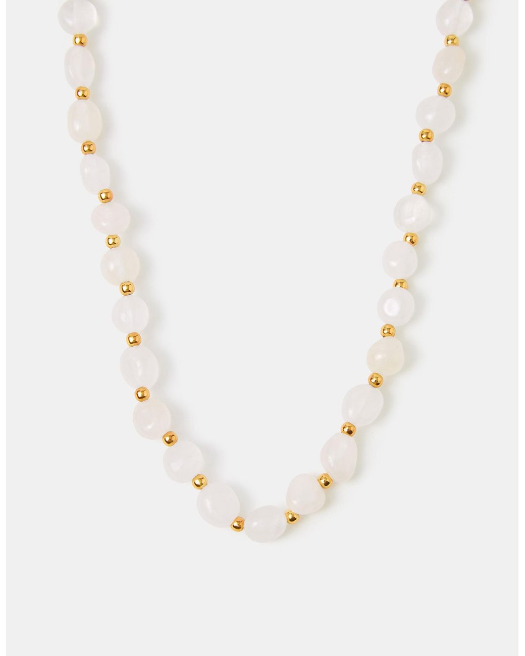 Accessorize White 14Ct-Plated Cloudy Quartz Necklace