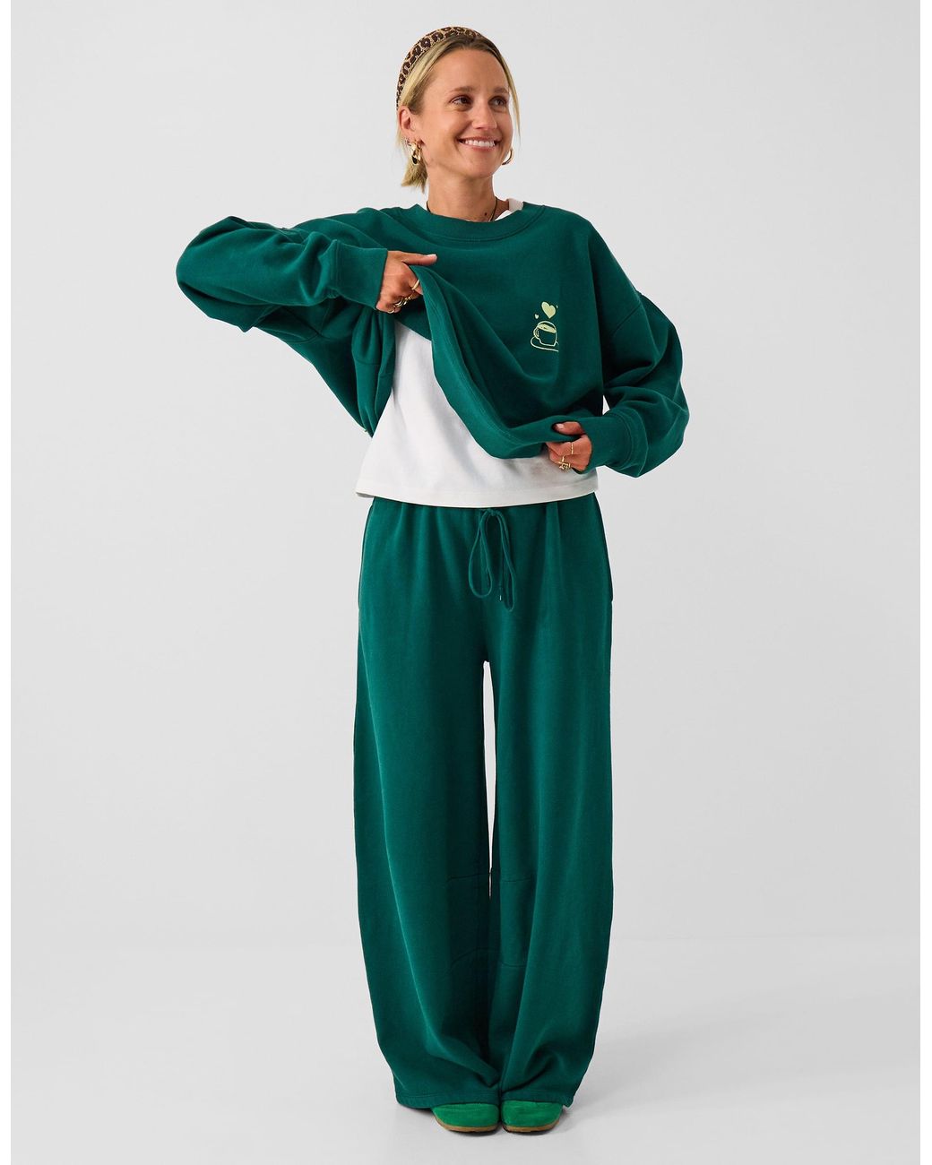 Accessorize Green X Good Manners Wide Leg Joggers