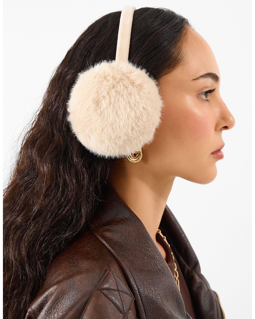 Accessorize White Faux Fur Earmuffs