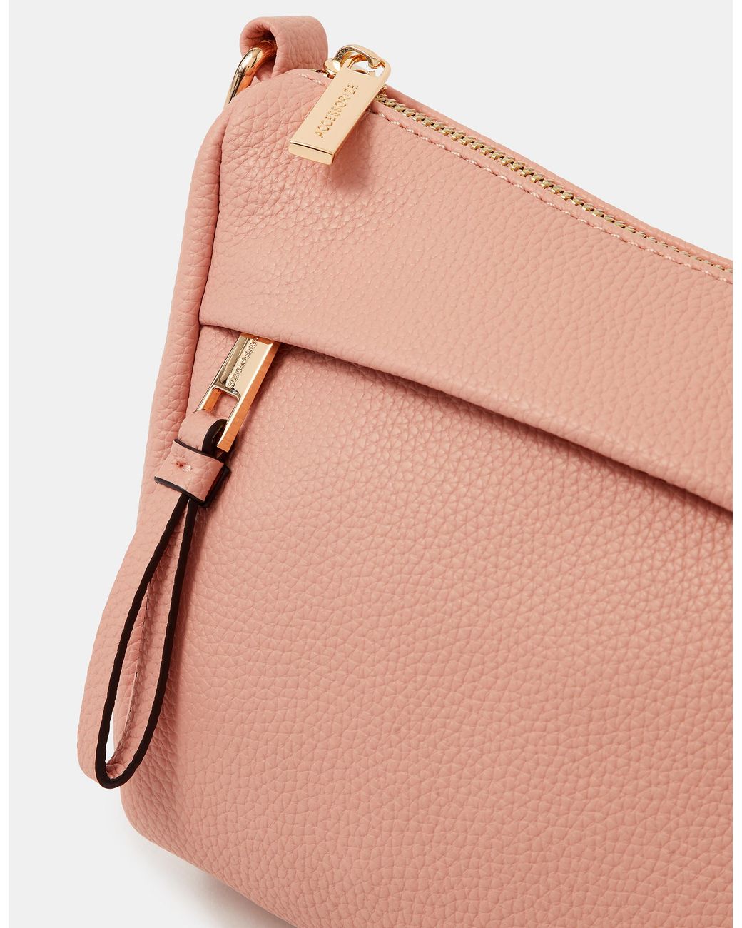 Accessorize Pink Zip Front Crossbody Bag