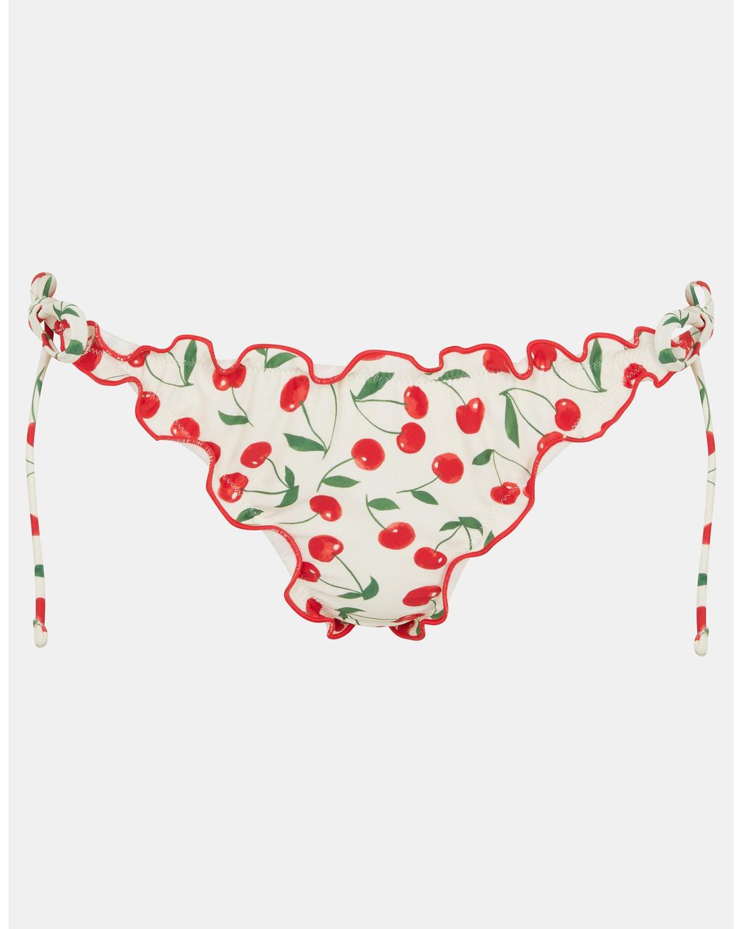 Accessorize Brown Cherry Print Ruffle Bikini Bottoms