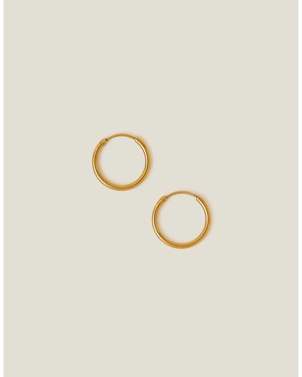 Accessorize Natural Stainless Steel Medium Hoops