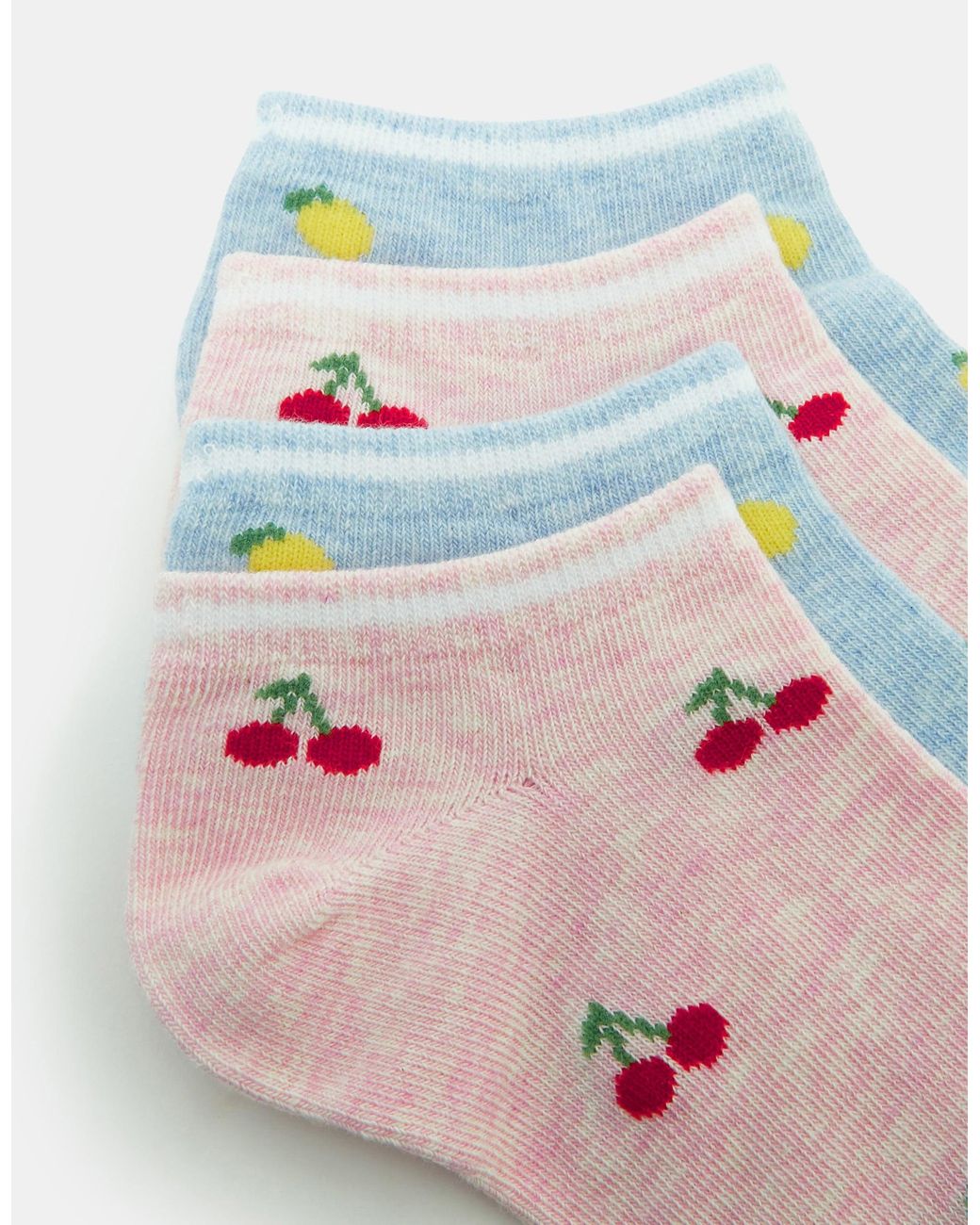 Accessorize Blue Fruit Print Trainer Sock Set