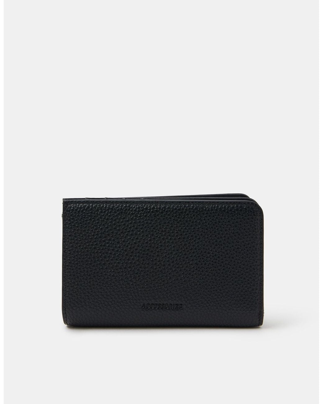 Accessorize Black Faux Leather Zip Purse