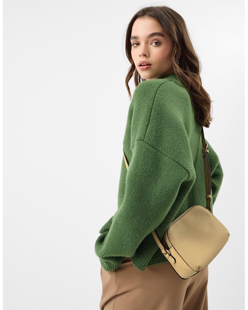 Accessorize Green Double Zip Crossbody Bag