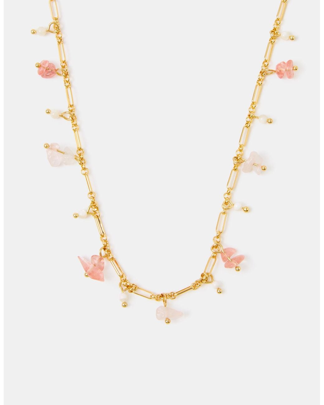 Accessorize White 14Ct-Plated Semi Precious Charm Necklace
