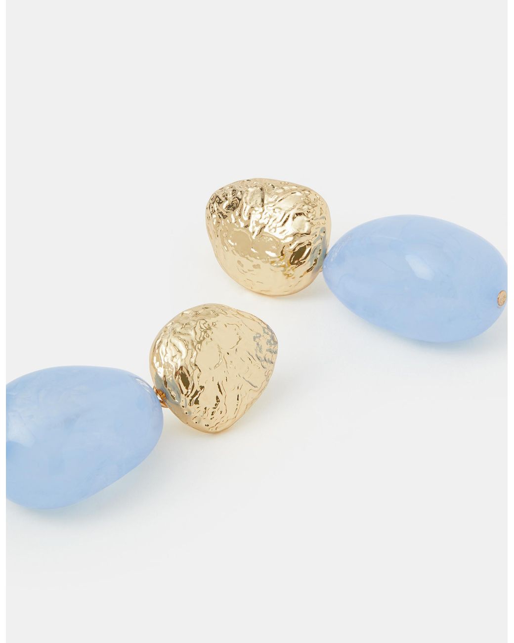 Accessorize Blue Molten Detail Resin Drop Earrings