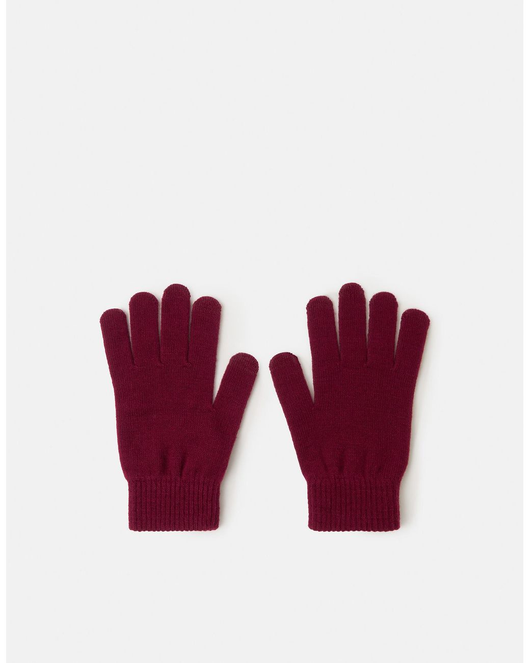 Accessorize Red Plain Touch Screen Gloves