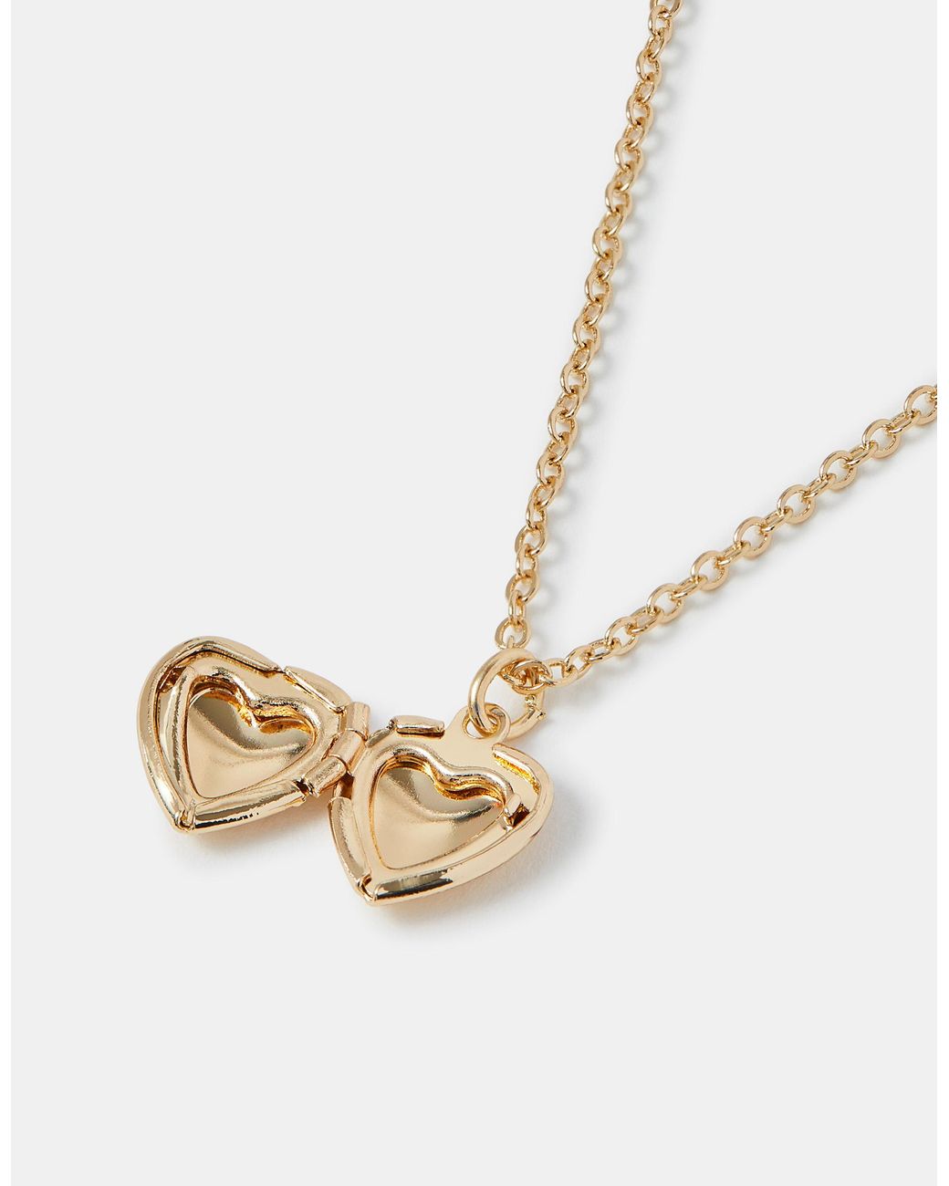 Accessorize White Heart Locket Pendant Necklace