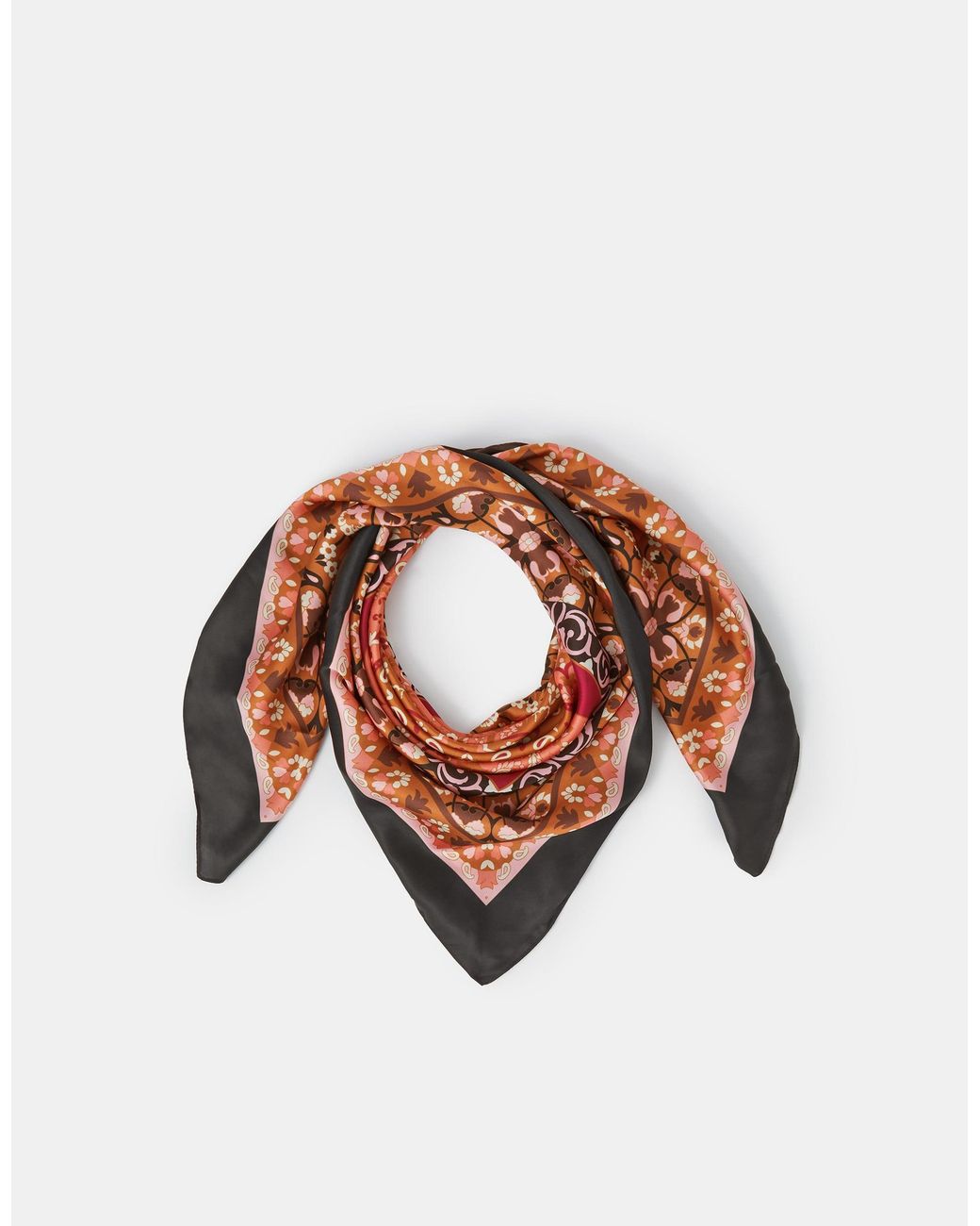 Accessorize Multicolor Paisley Print Square Satin Scarf