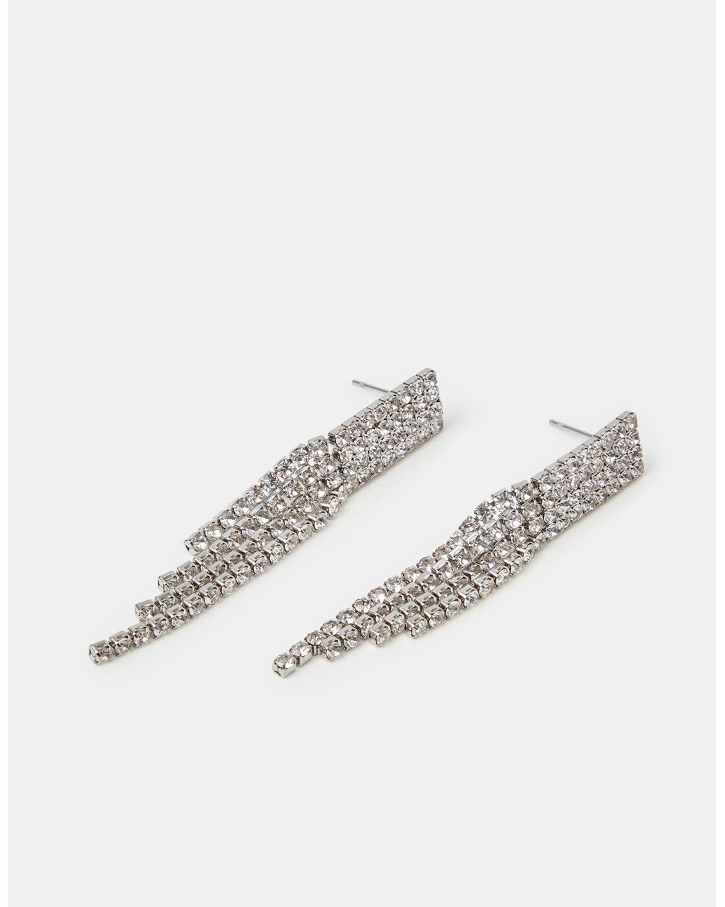 Accessorize White Cascading Crystal Drop Earrings