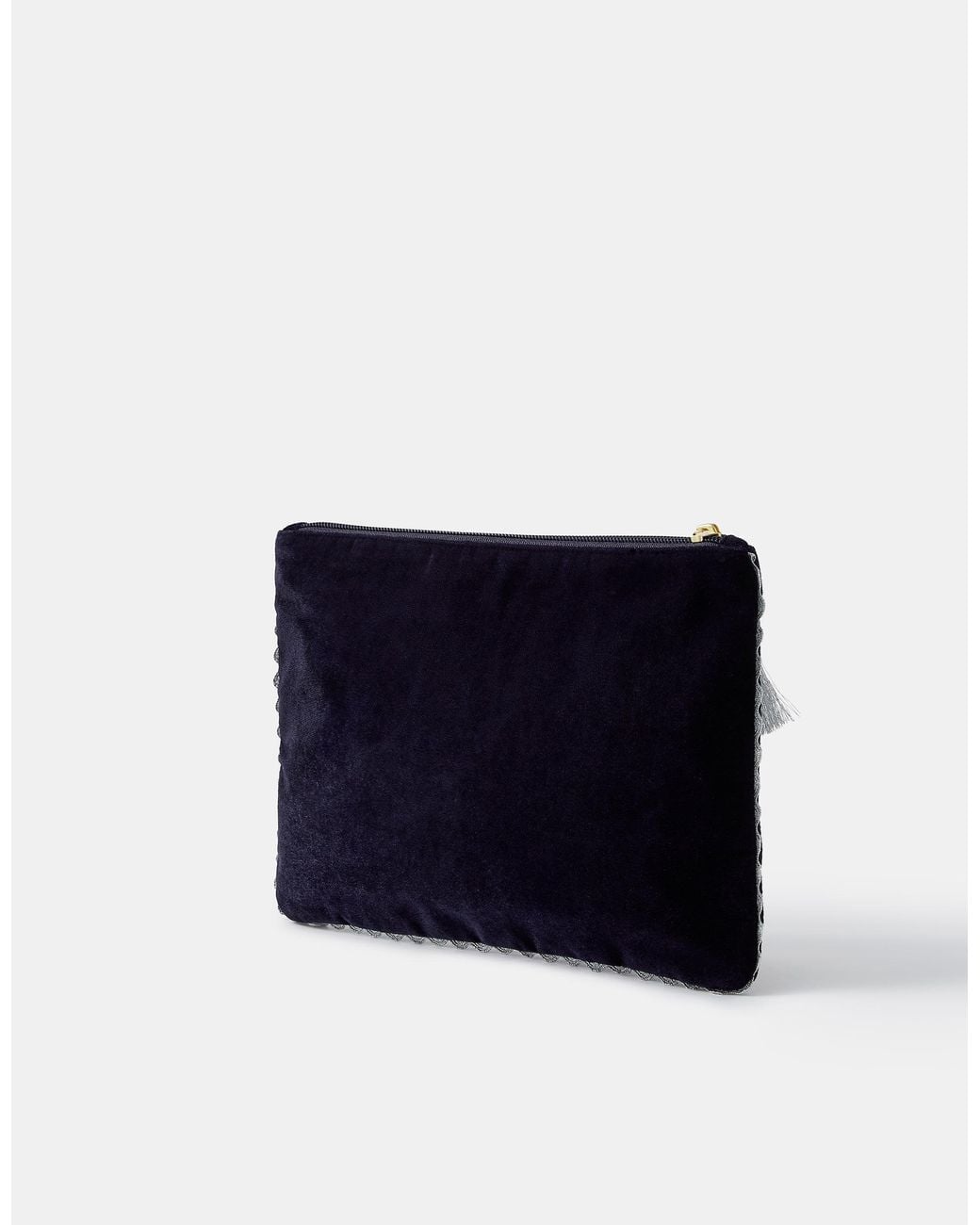 Accessorize Black Celestial Embellished Velvet Pouch