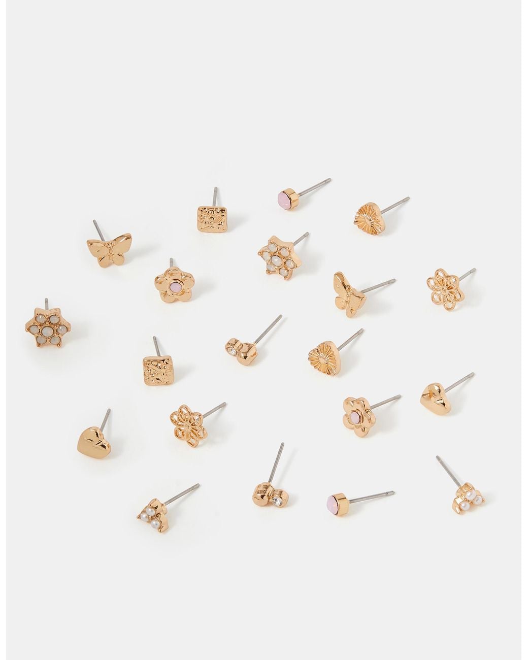 Accessorize Brown 10-Pack Flower Stud Earrings