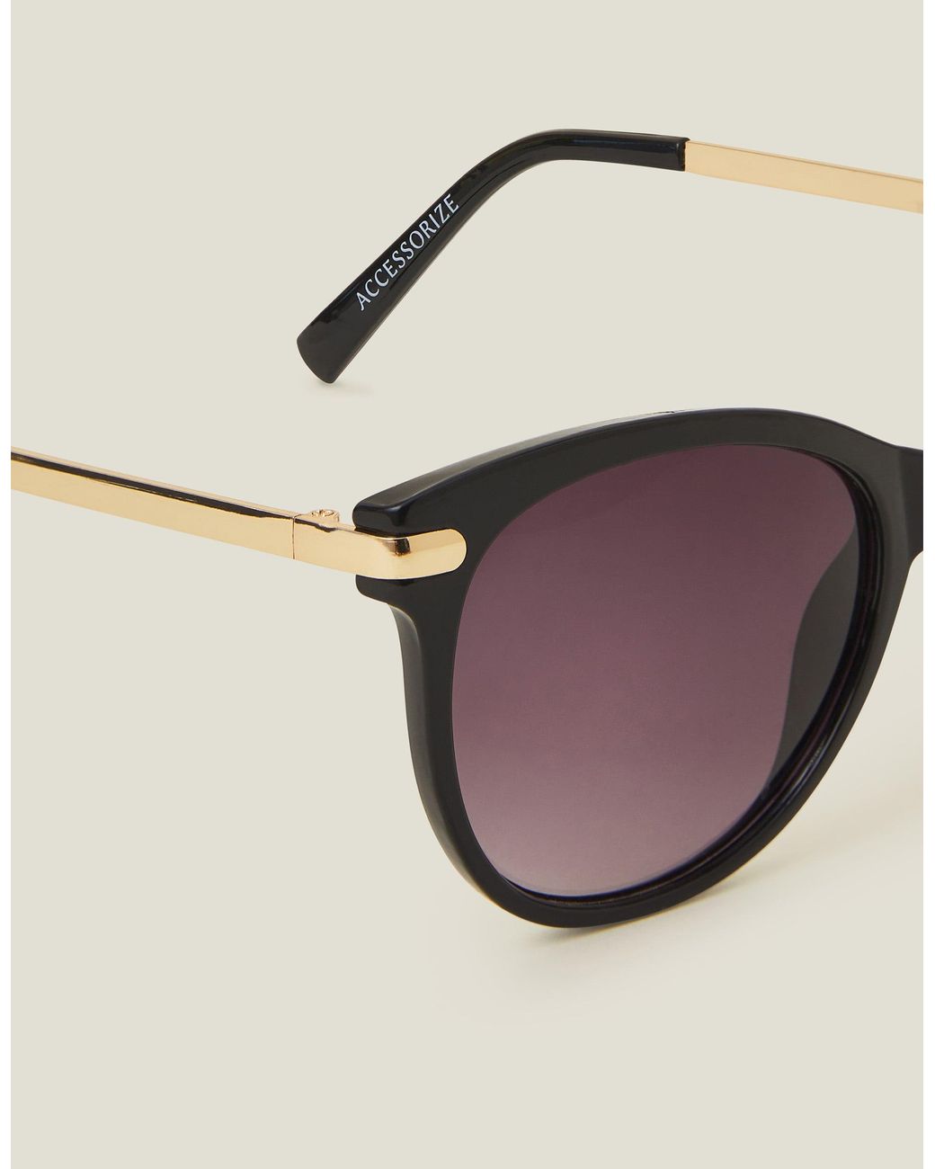 Accessorize Brown Metal Arm Classic Sunglasses