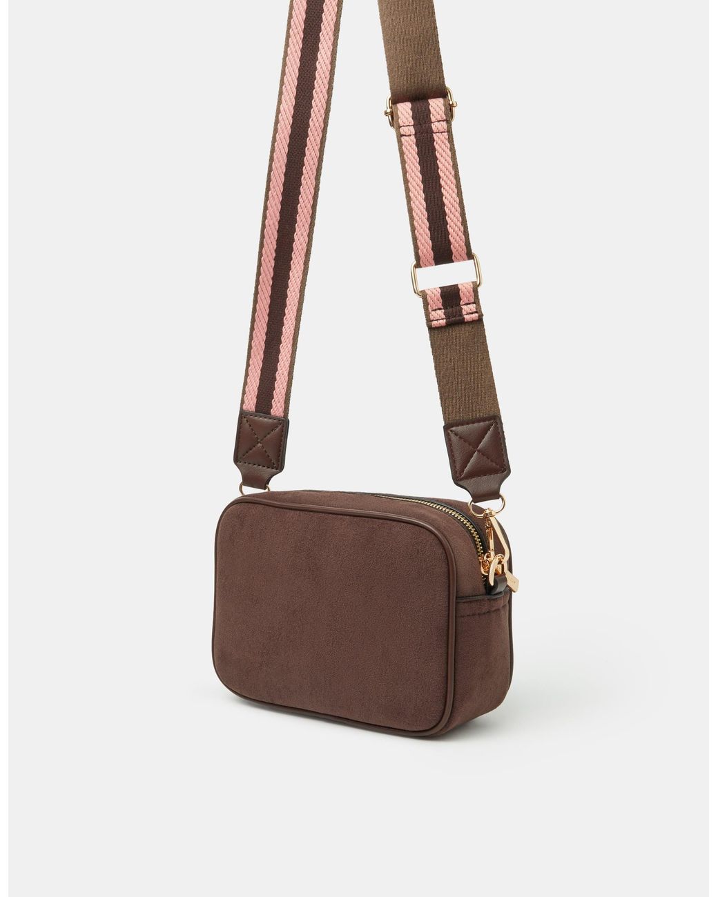 Accessorize Brown Double Zip Crossbody Bag