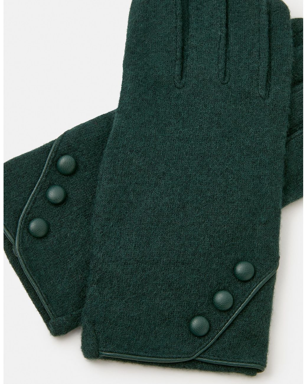 Accessorize Green Plain Wool Gloves