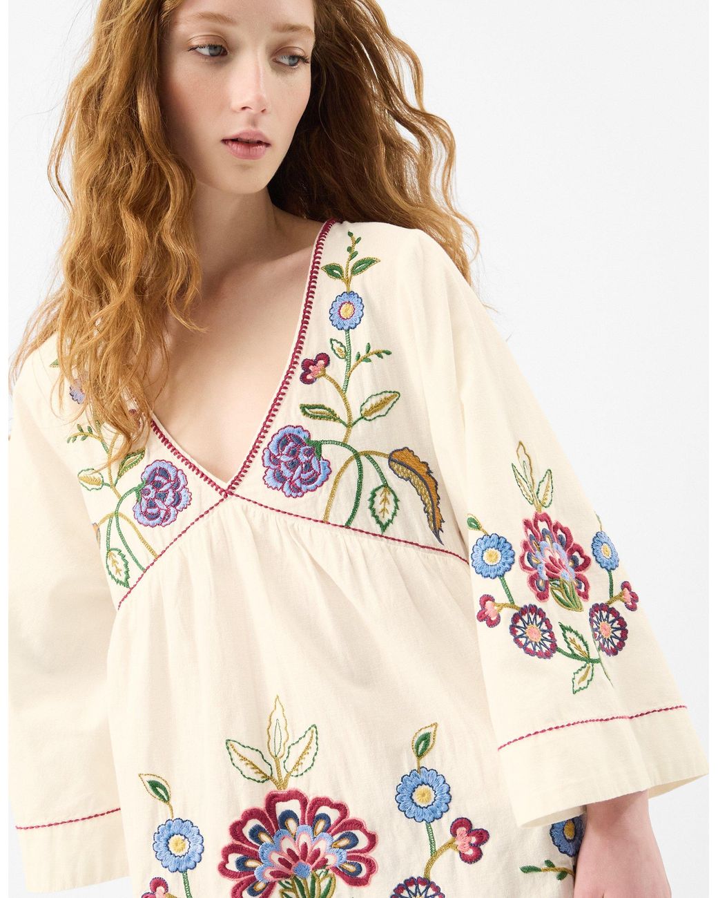 Accessorize Natural Embroidered Mini Cover Up
