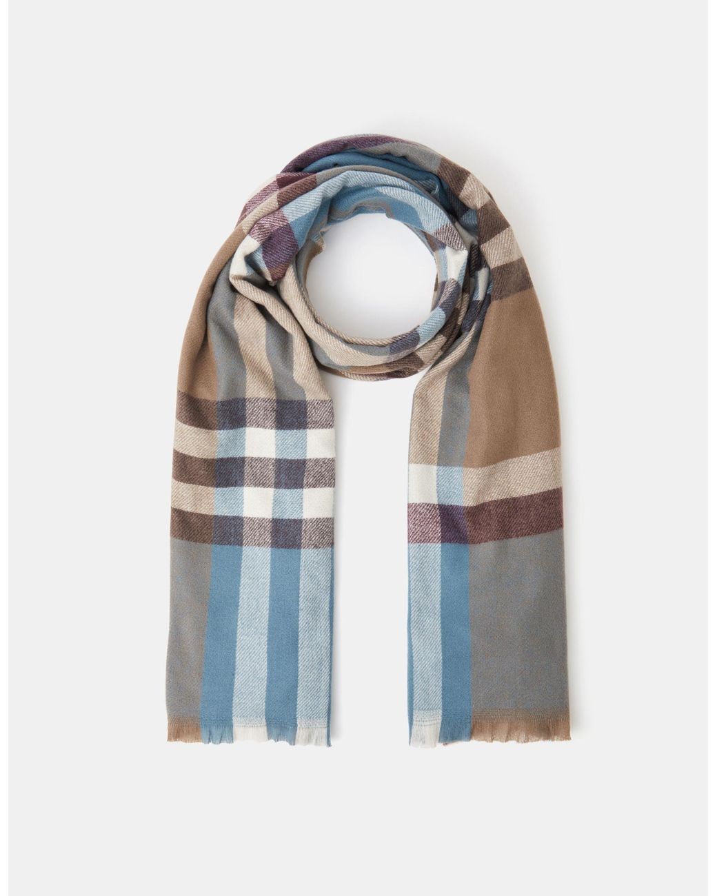 Accessorize Blue Check Print Blanket Scarf