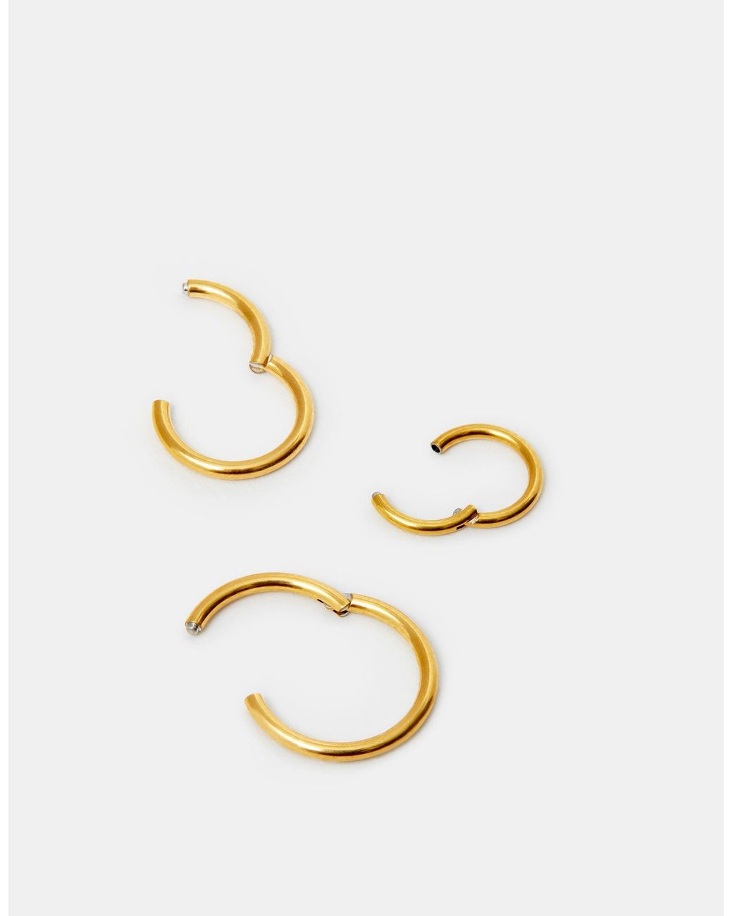 Accessorize Green 3-Pack 14Ct-Plated Surgical Steel Hoops