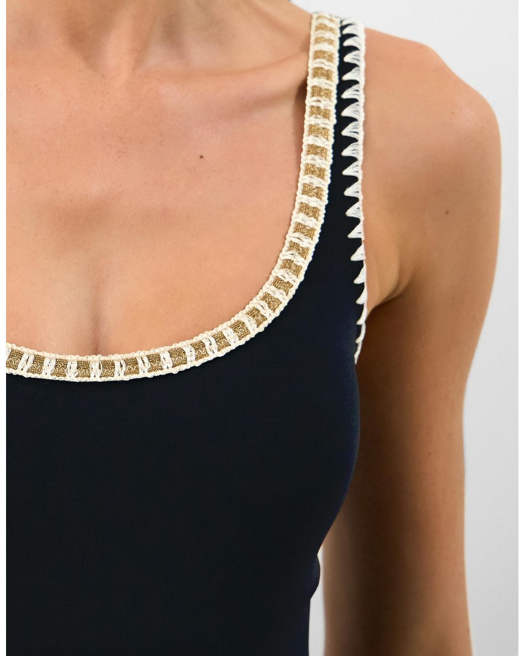Accessorize Black Glitter Detail Swimsuit