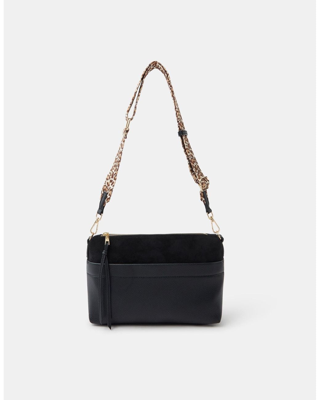 Accessorize White Cristina Leopard Print Strap Crossbody Bag