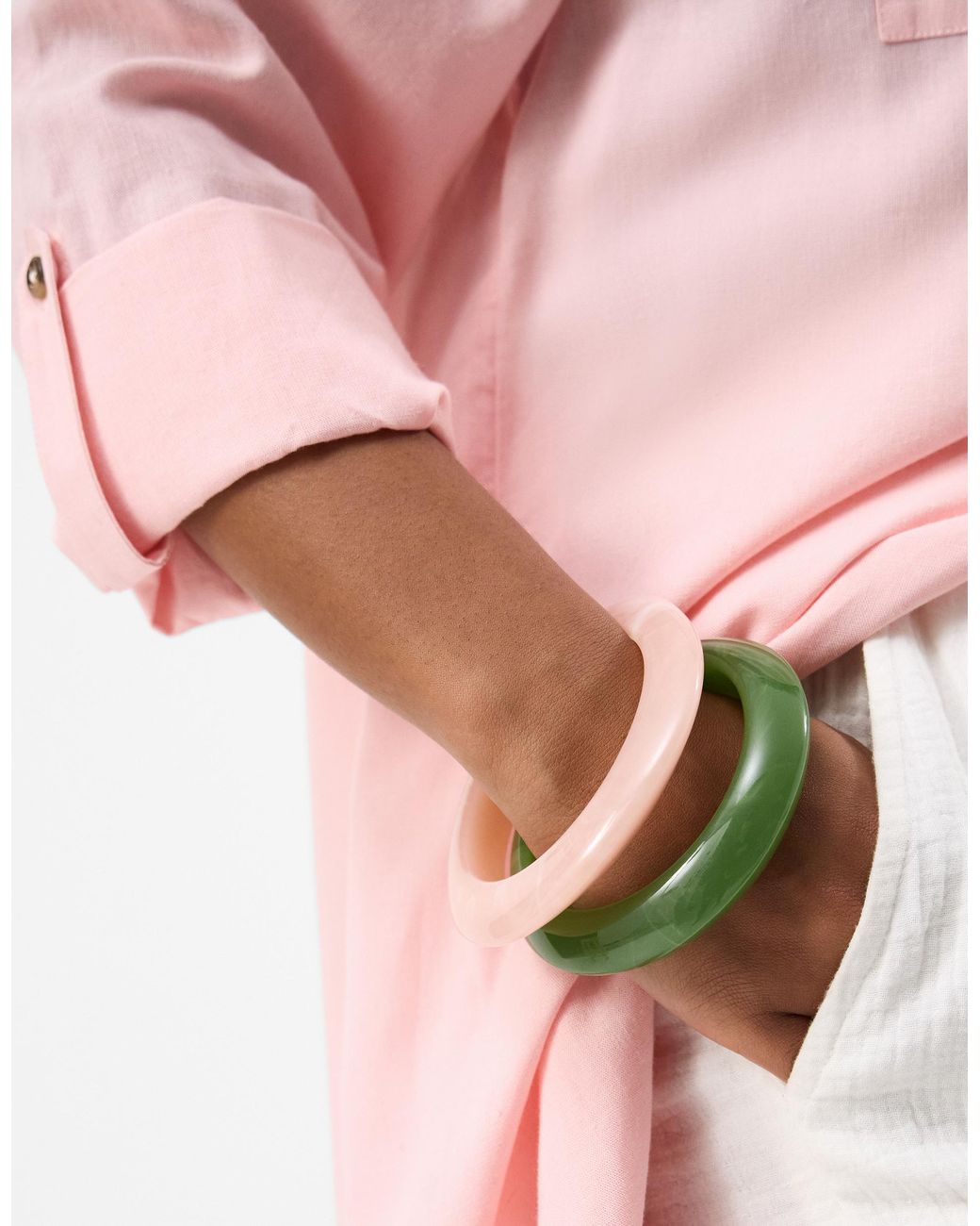 Accessorize Green 2-Pack Resin Bangles