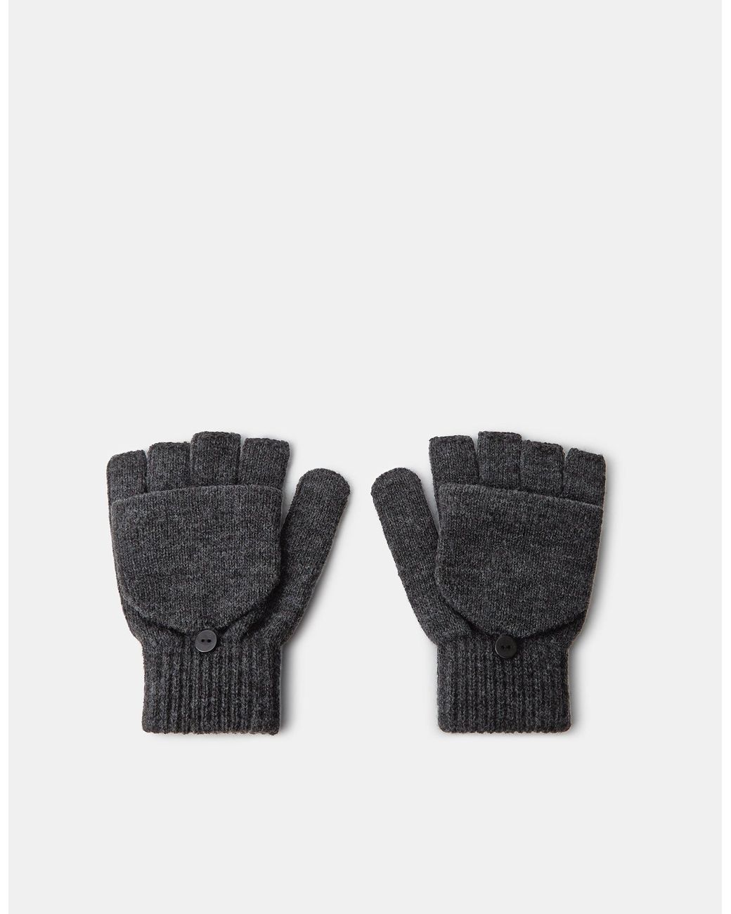 Accessorize Gray Plain Capped Gloves