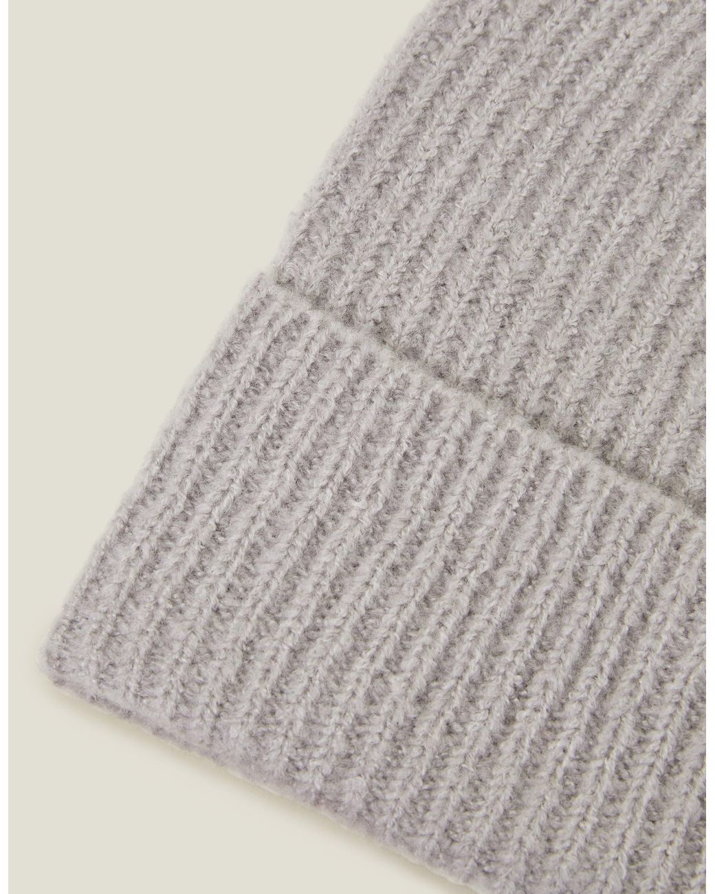 Accessorize Gray Classic Knitted Acrylic Soho Beanie Hat