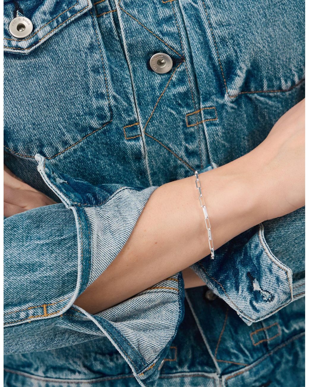 Accessorize White Paperclip Chain Bracelet