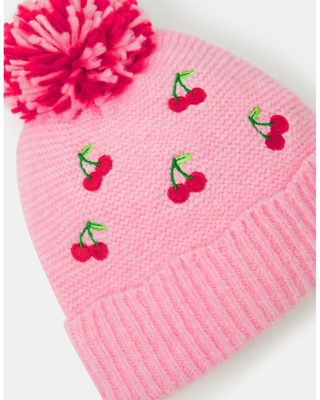 Accessorize Pink Cherry Bobble Hat