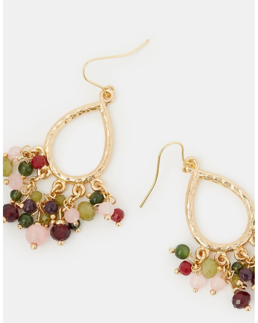 Accessorize White Bead Cluster Teardrop Earrings