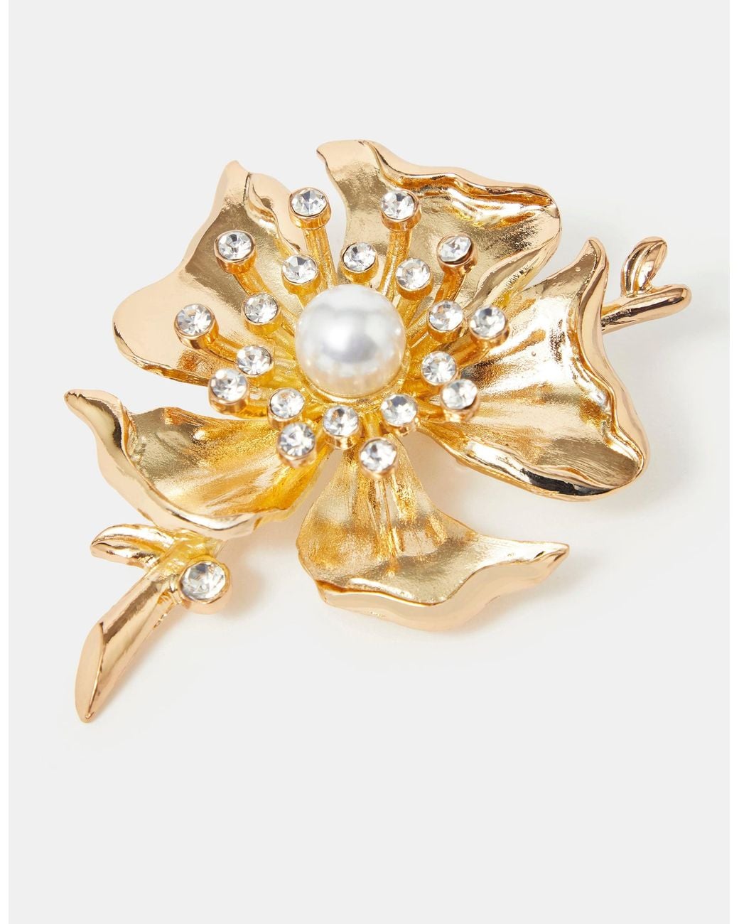 Accessorize White Pearl Flower Brooch