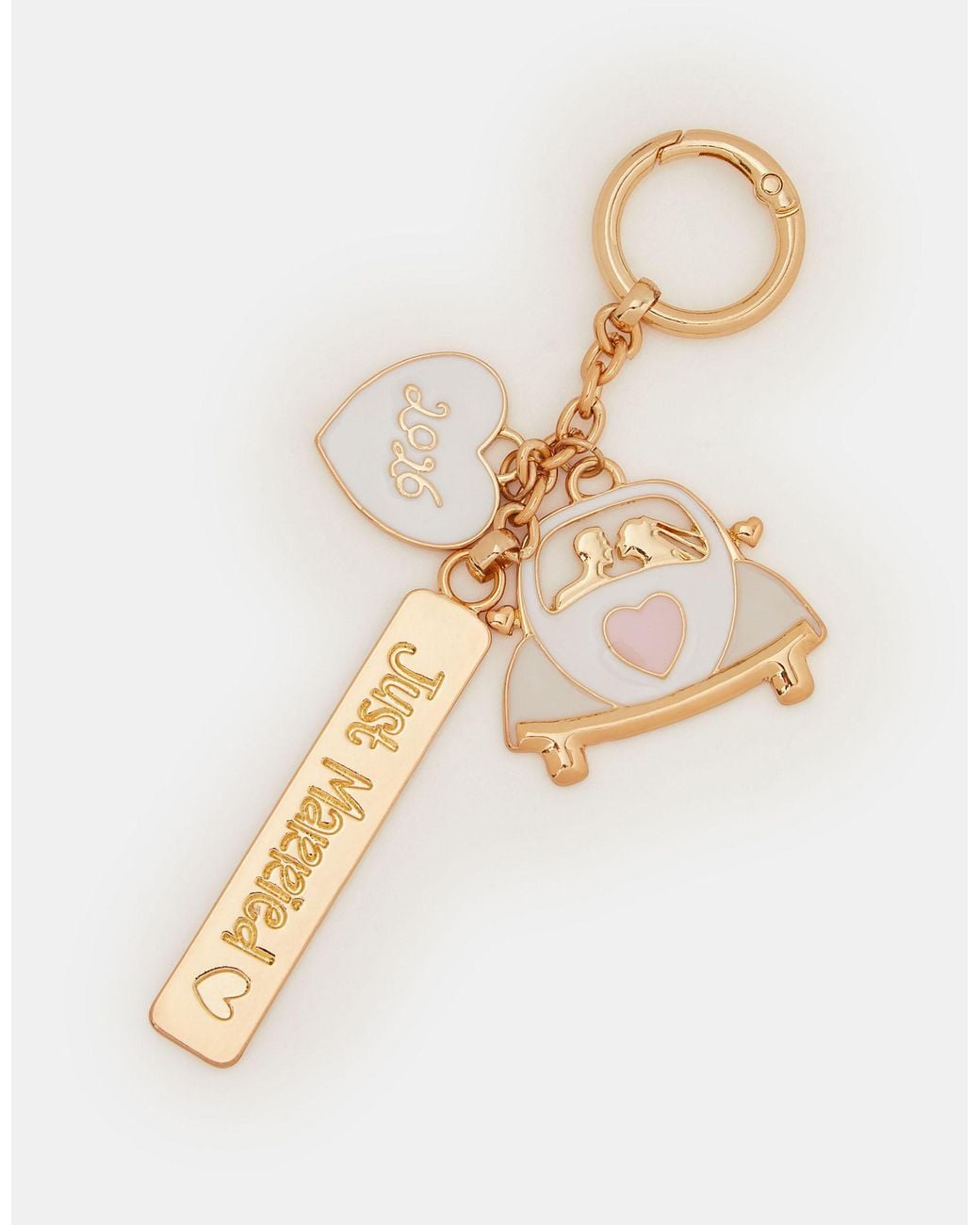 Accessorize White 2026 Just Married Keyring