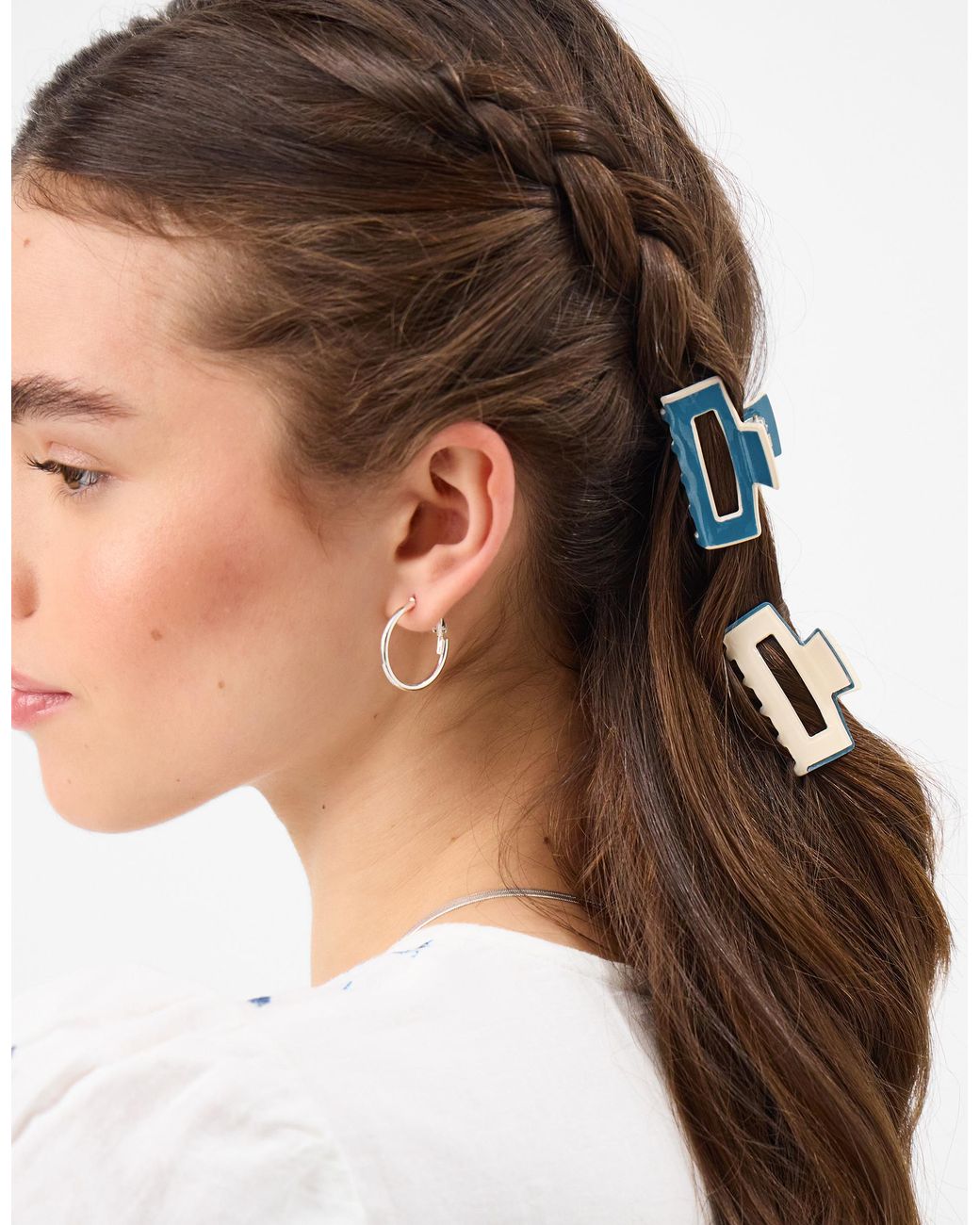 Accessorize Blue 2-Pack Colourblock Cut Out Claw Clips