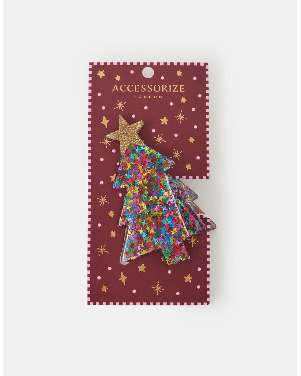 Accessorize Red Christmas Tree Claw Clip