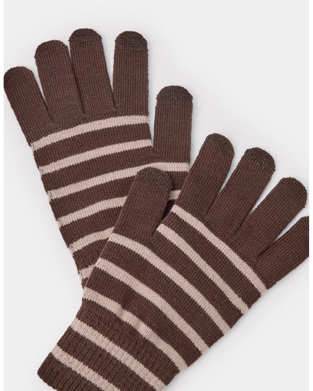 Accessorize Pink Stripe Stretch Touchscreen Gloves