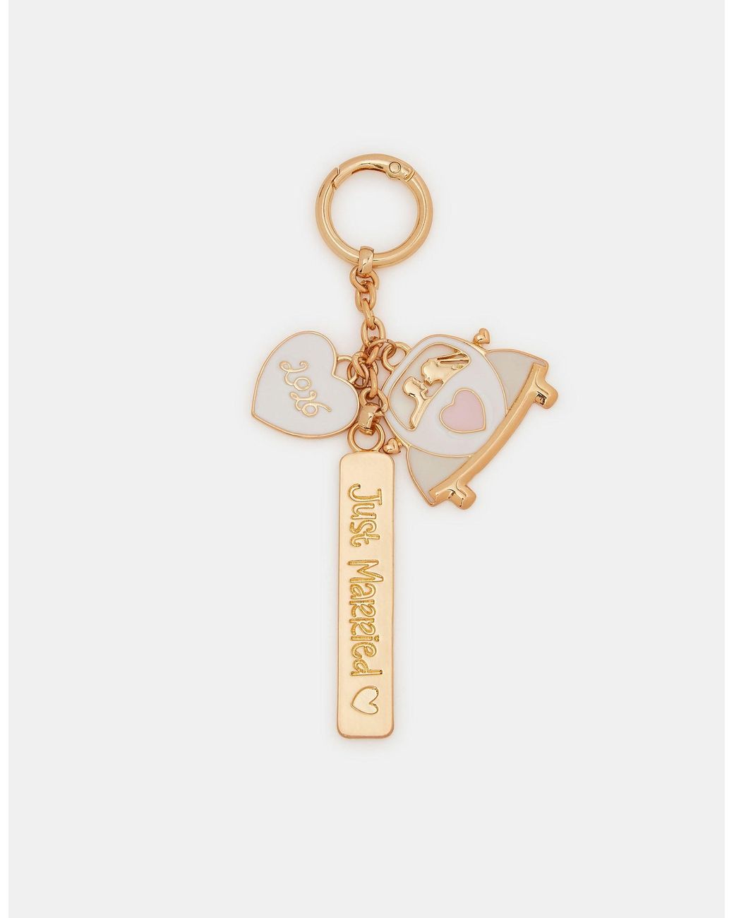 Accessorize White 2026 Just Married Keyring