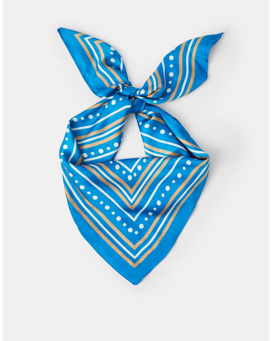 Accessorize Blue Floral Print Square Satin Scarf