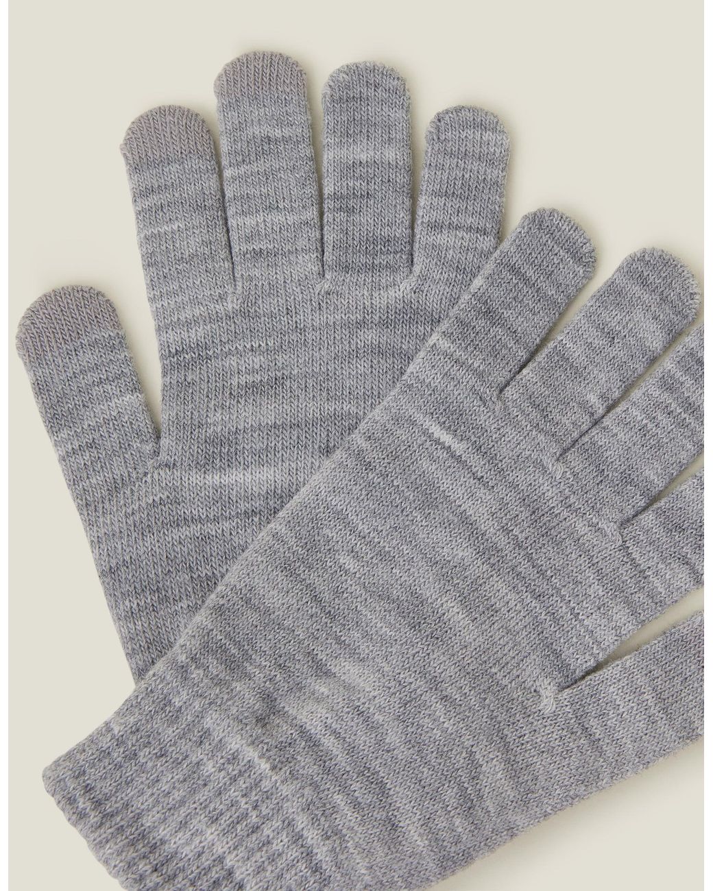 Accessorize Gray Super-Stretchy Touchscreen Gloves