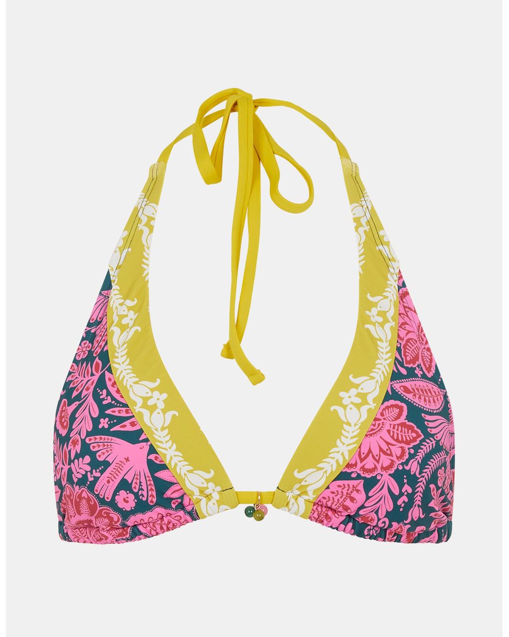 Accessorize Red Floral Print Triangle Bikini Top