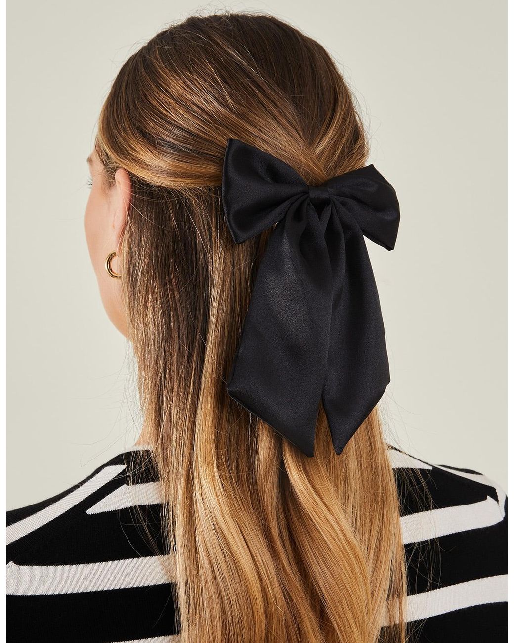 Accessorize Black Satin Hair Bow