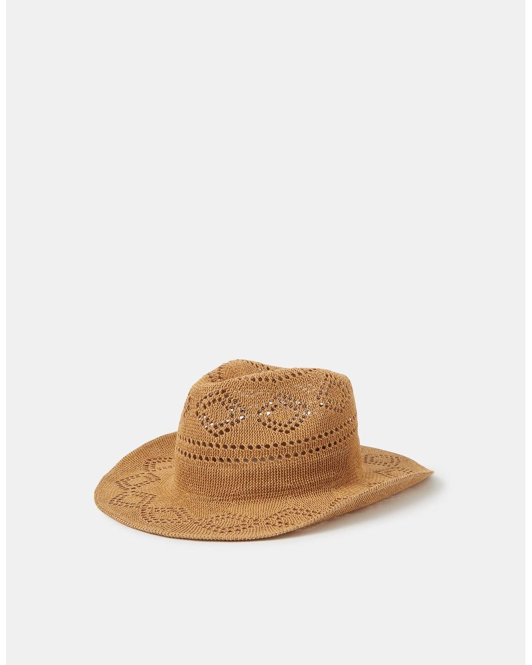 Accessorize Red Woven Packable Stetson Hat