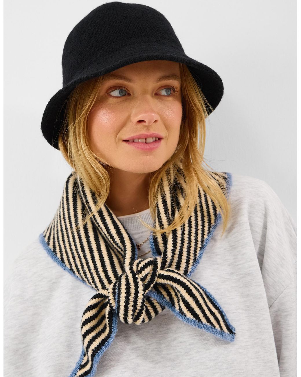 Accessorize Black Wool Blend Bucket Hat